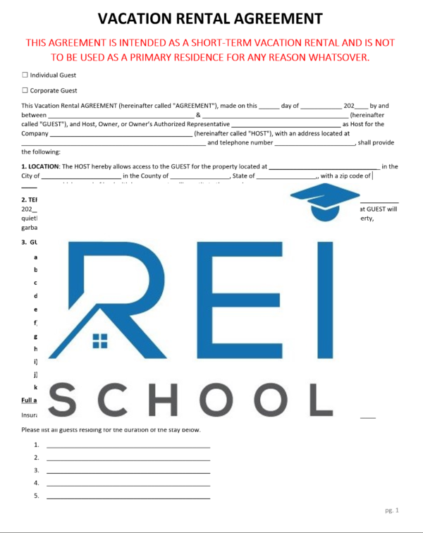 Vacation Rental Agreement
